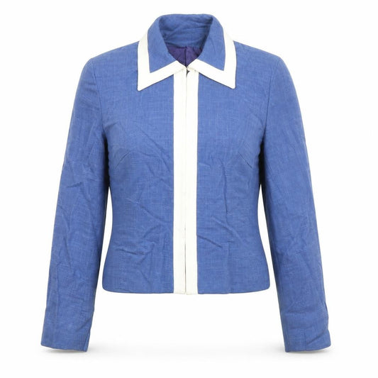 Val Somers Womens Blue Jacket Size 14 Hook & Eye - Single Fastening, Buttoned Cuff Detail