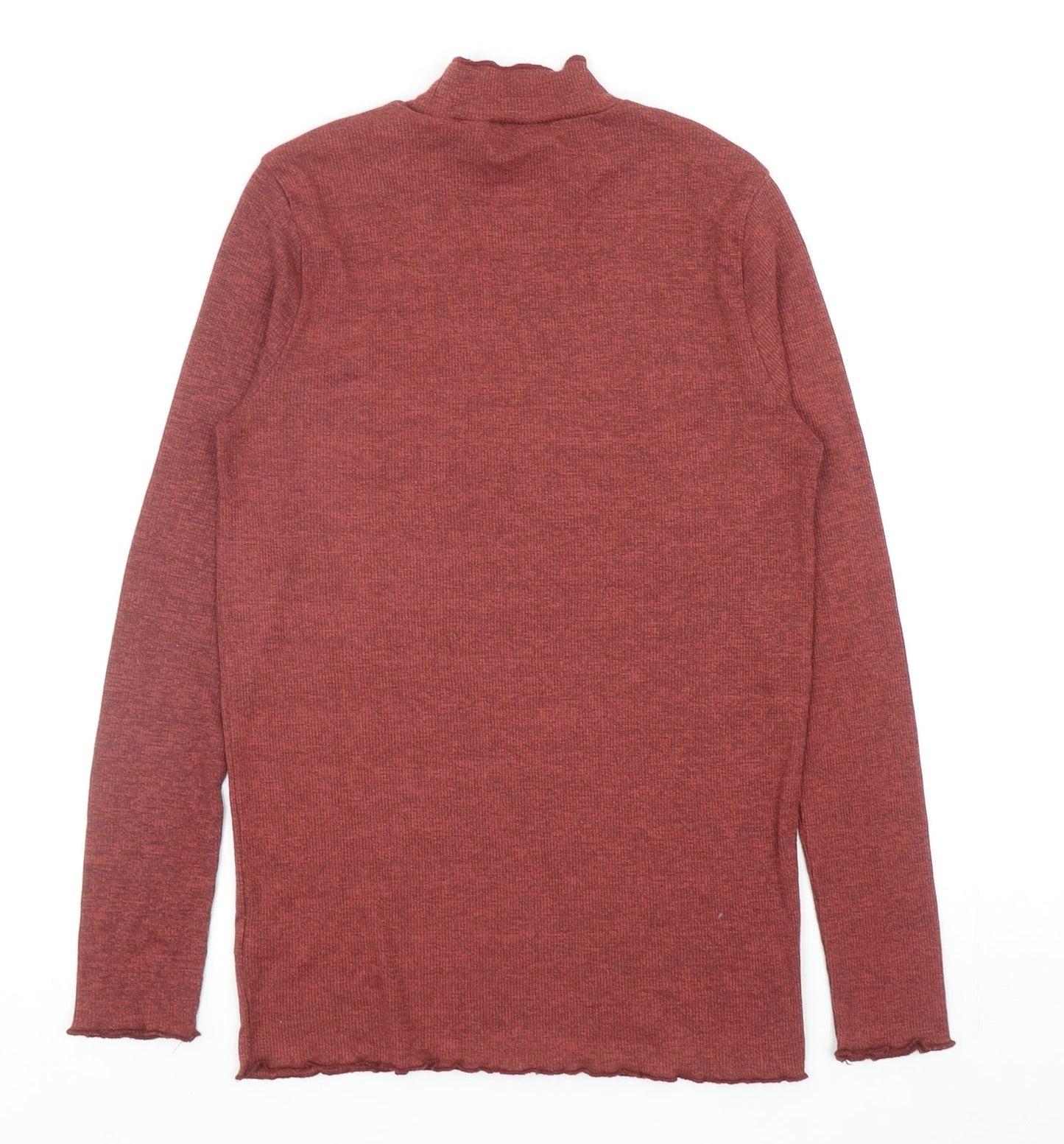 TU Womens Orange Mock Neck Viscose Pullover Jumper Size 10