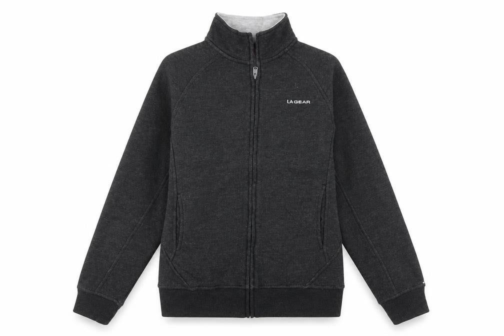 LA Gear Womens Grey Cotton Full Zip Sweatshirt Size 10 Zip