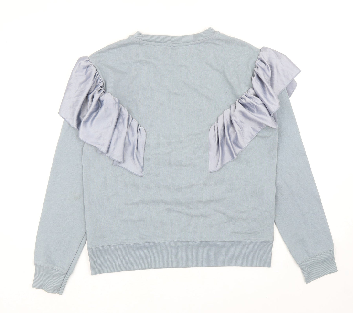 Topshop Womens Blue Cotton Pullover Sweatshirt Size 10 Pullover