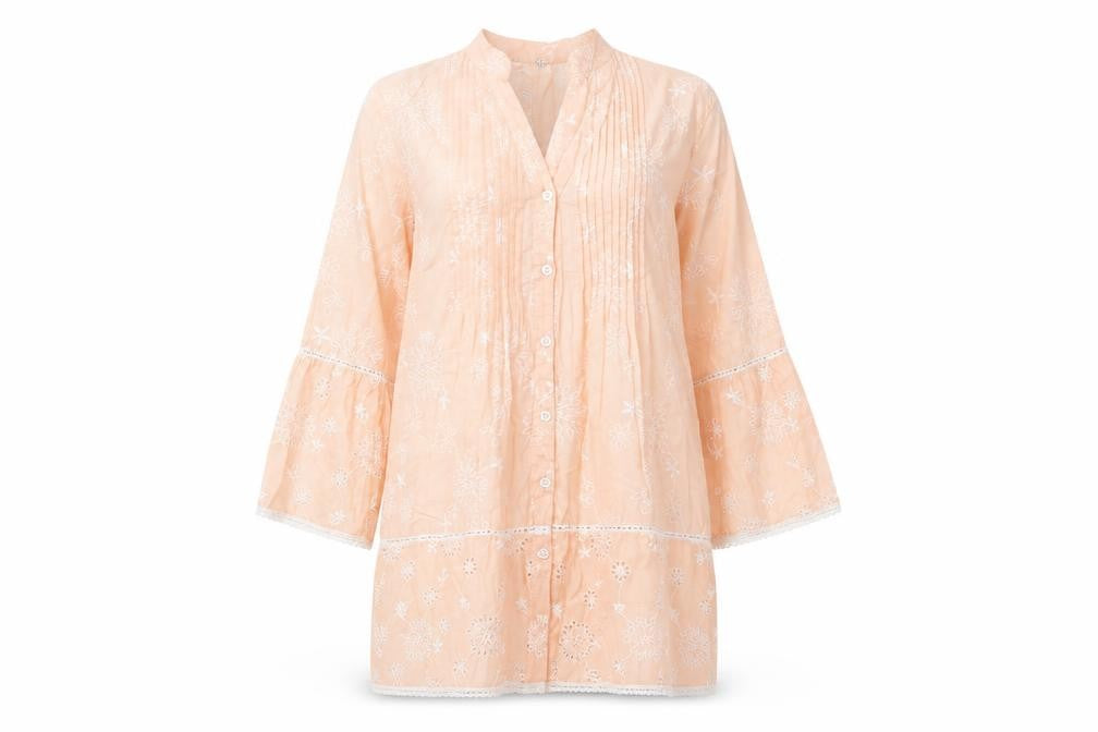 Preworn Womens Pink Cotton Shift Size L V-Neck Button