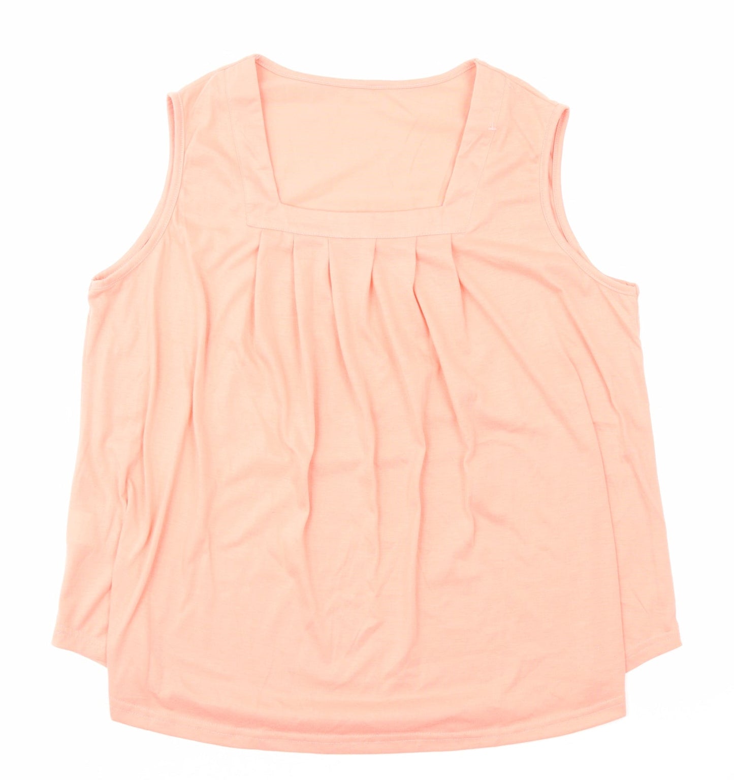 Preworn Womens Orange Polyester Basic Tank Size XL Square Neck