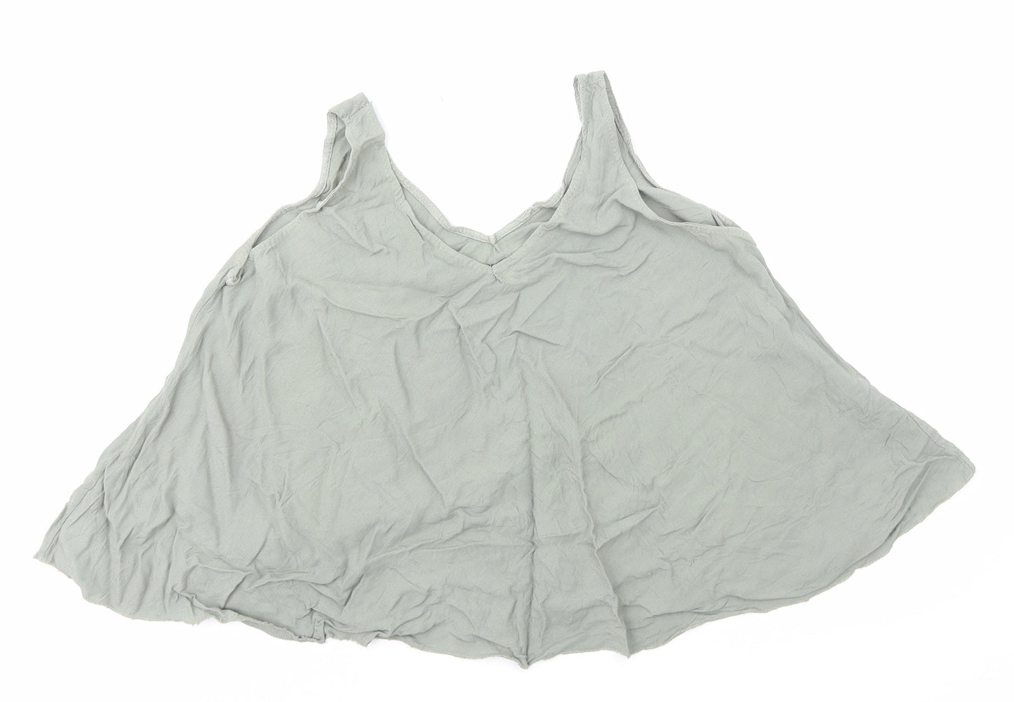 Preworn Womens Green Polyester Basic Tank Size 12 V-Neck