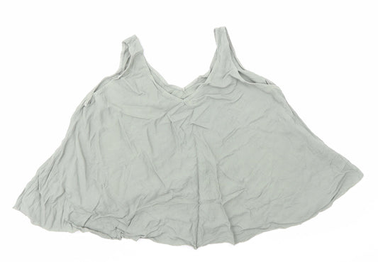 Preworn Womens Green Polyester Basic Tank Size 12 V-Neck