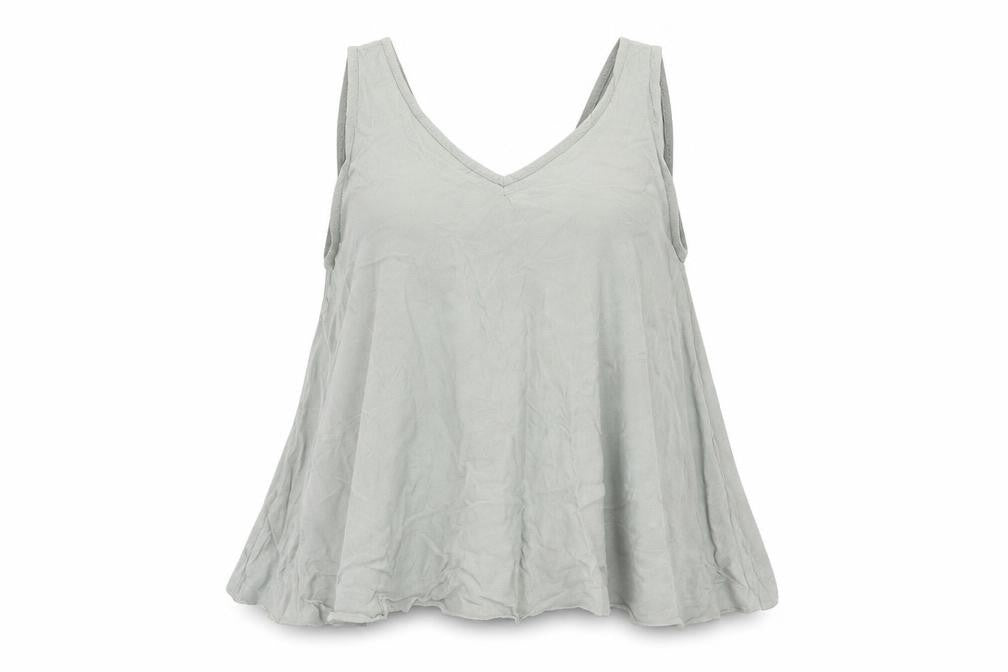 Preworn Womens Green Polyester Basic Tank Size 12 V-Neck