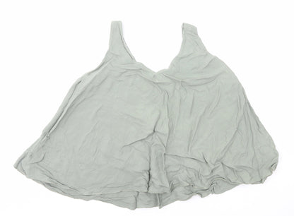 Preworn Womens Green Polyester Basic Tank Size 12 V-Neck
