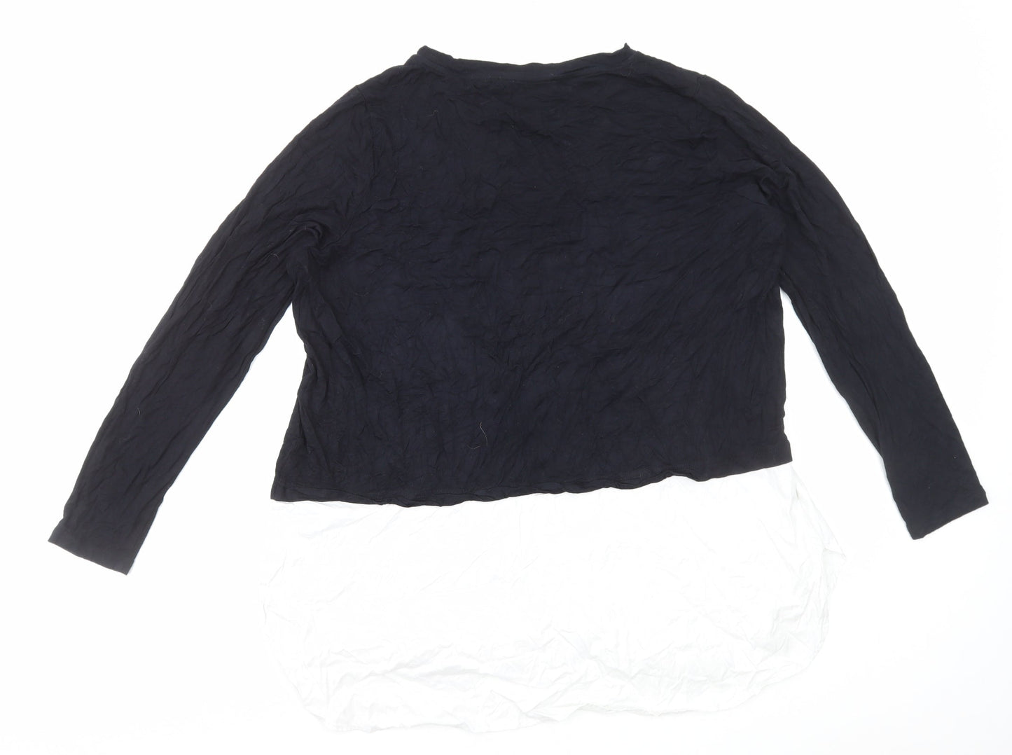 Very Womens Black Viscose Basic Blouse Size 18 Round Neck