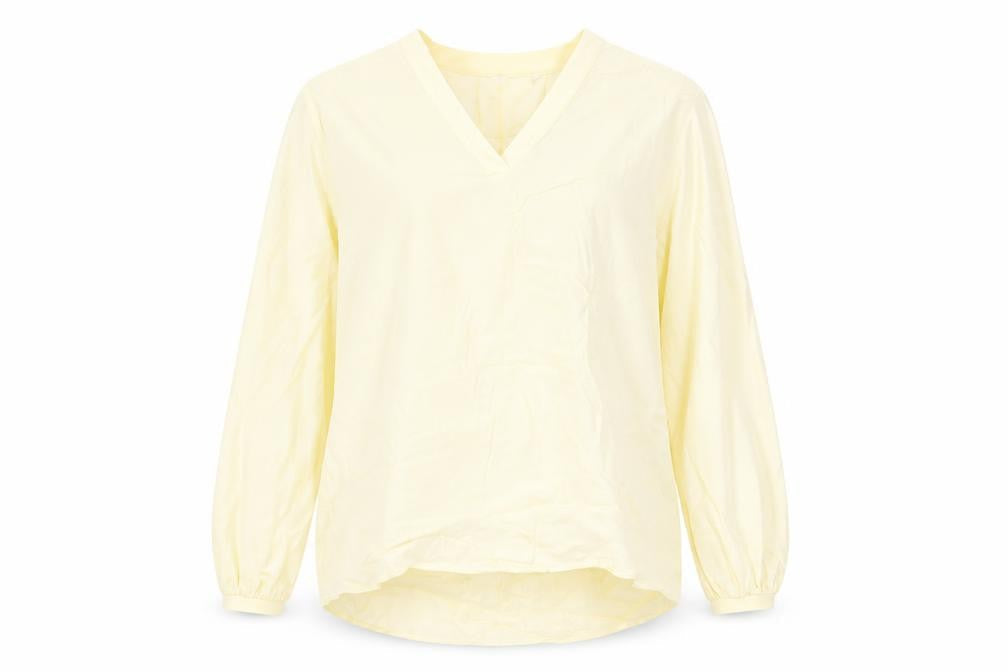 Marks & Spencer Womens Yellow Viscose Basic T-Shirt Size 14 V-Neck