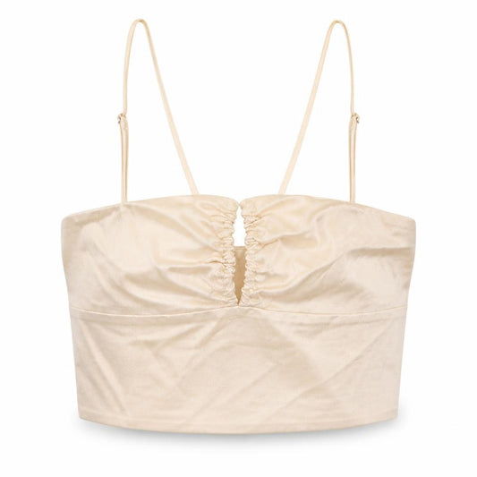 Zara Womens Pink Viscose Cropped Tank Size 4 Square Neck