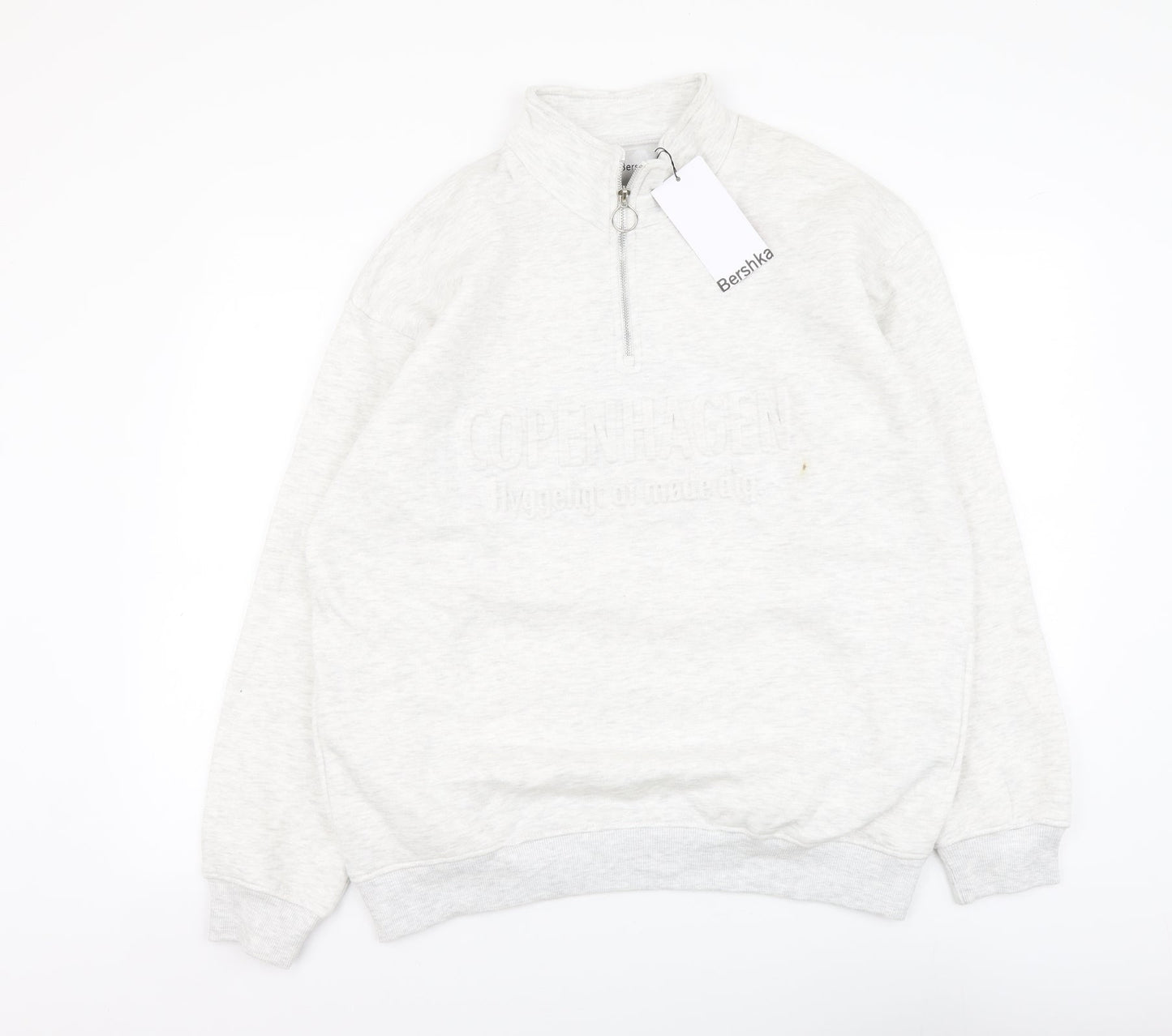 Bershka Mens Grey Cotton Pullover Sweatshirt Size M - Copenhagen