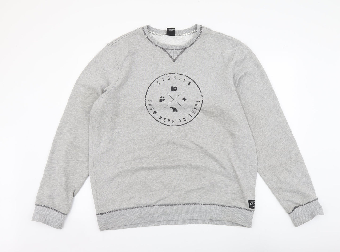 Protest Xplore Mens Grey Cotton Pullover Sweatshirt Size XL