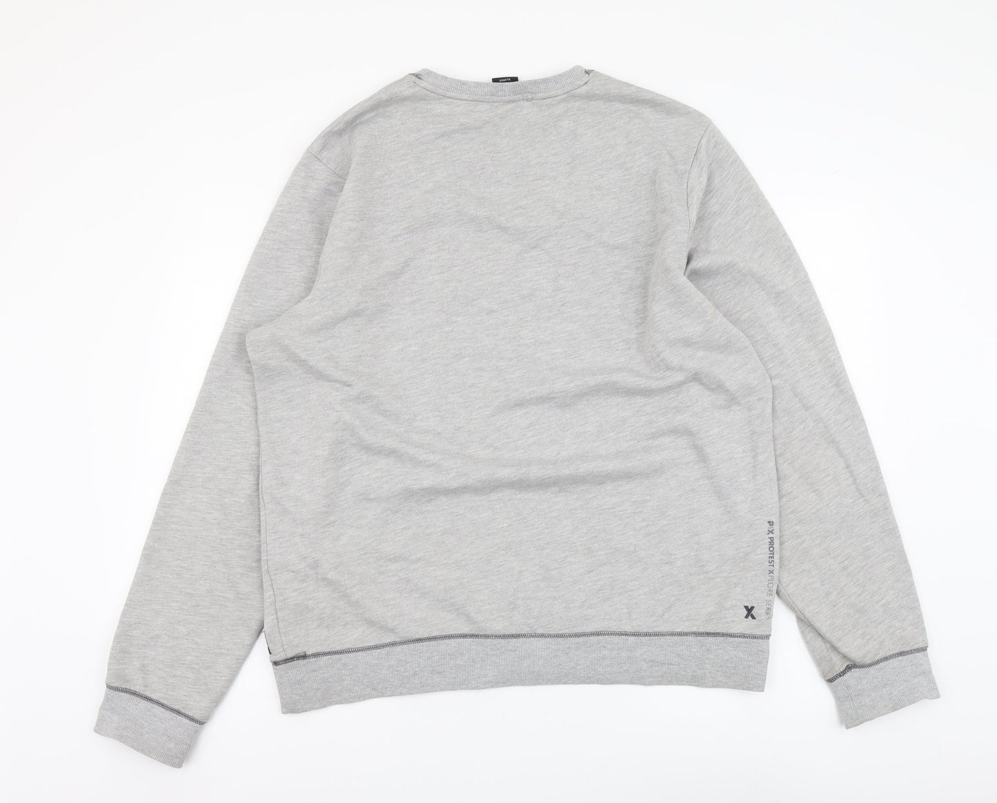 Protest Xplore Mens Grey Cotton Pullover Sweatshirt Size XL