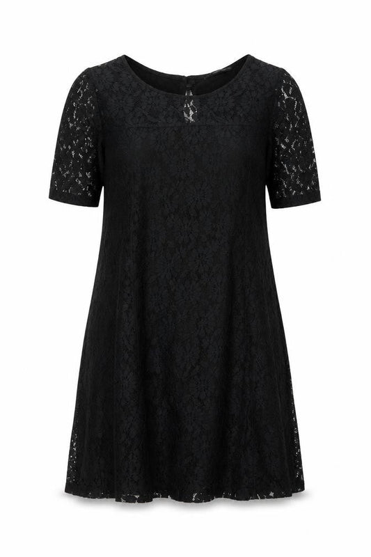 Dorothy Perkins Womens Black Floral Polyester A-Line Size 10 Boat Neck Pullover
