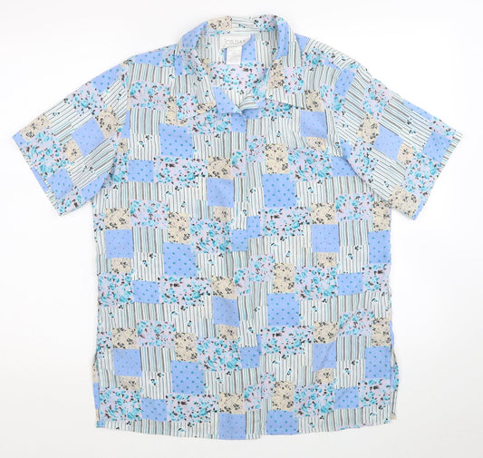 Jordan Womens Multicoloured Floral Polyester Basic Button-Up Size M Collared