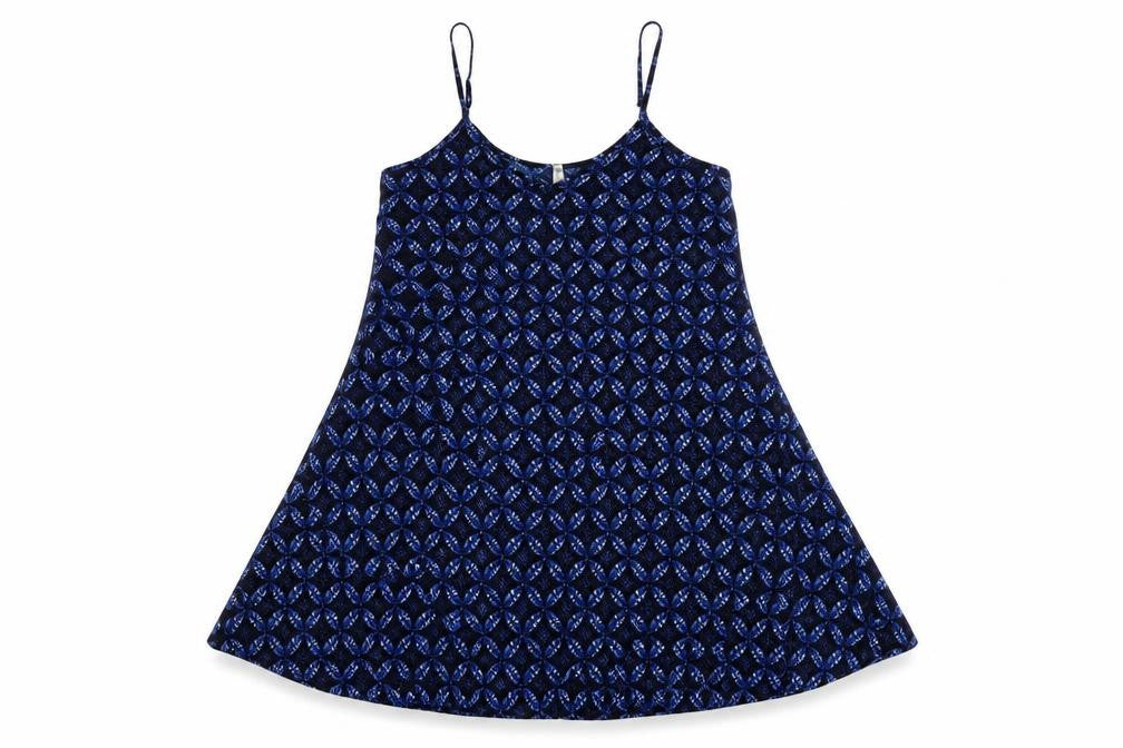 Blue Vidoff Womens Blue Geometric Polyester Tank Dress Size S V-Neck Pullover