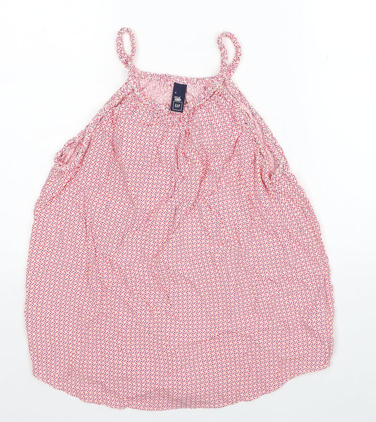 Gap Womens Pink Geometric Viscose Camisole Tank Size M Round Neck