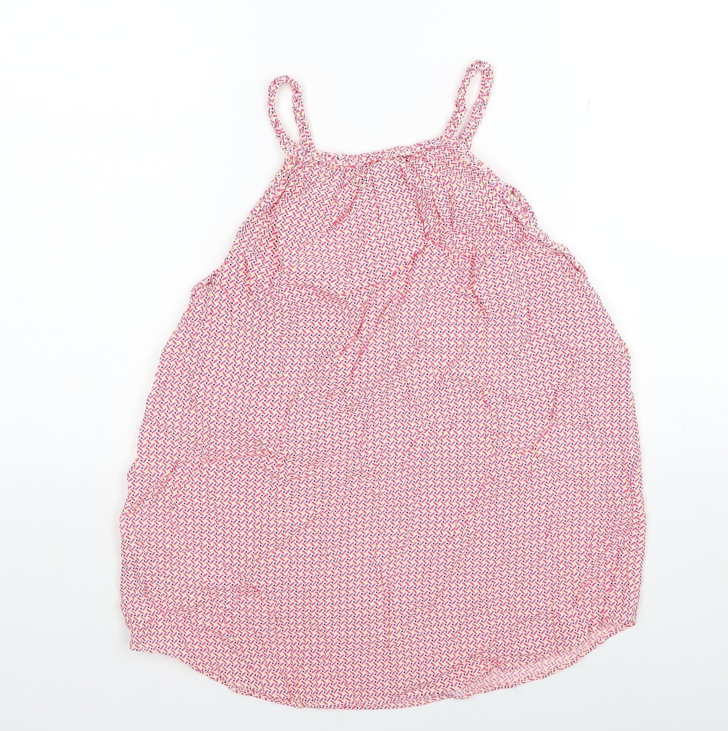 Gap Womens Pink Geometric Viscose Camisole Tank Size M Round Neck