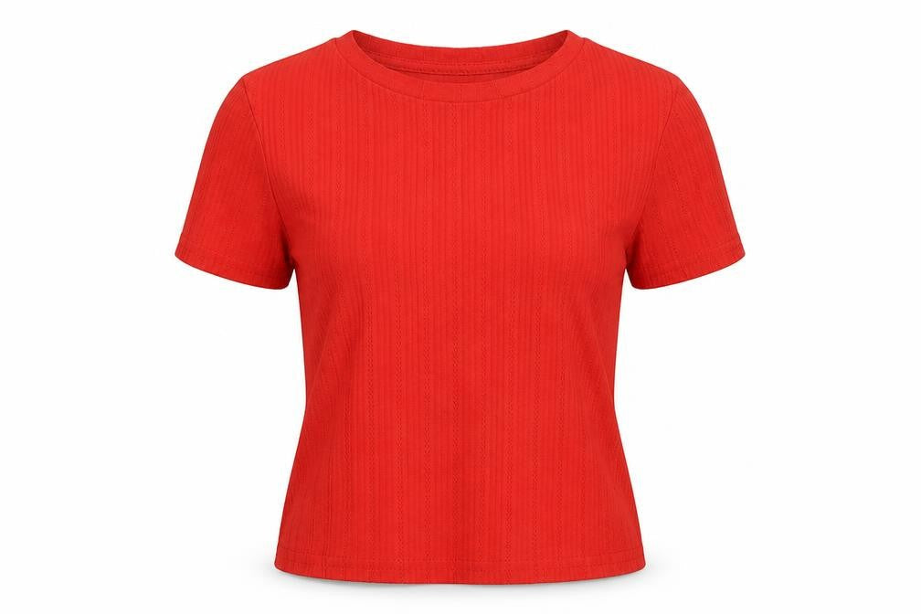 Primark Womens Red Polyester Basic T-Shirt Size 2XS Round Neck