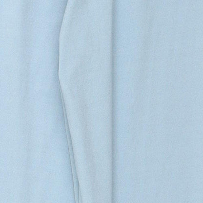 Boohoo Womens Blue Polyester Trousers Size 10 L25 in Regular Zip