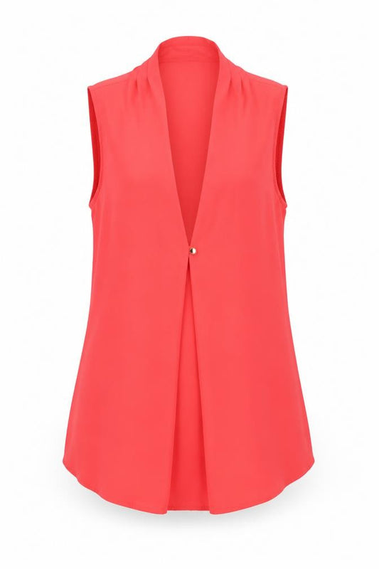 Atmosphere Womens Pink Polyester Basic Tank Size 6 V-Neck