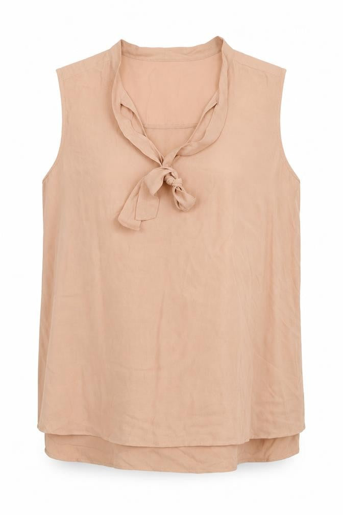 Marks & Spencer Womens Beige Viscose Tunic Blouse Size 16 V-Neck