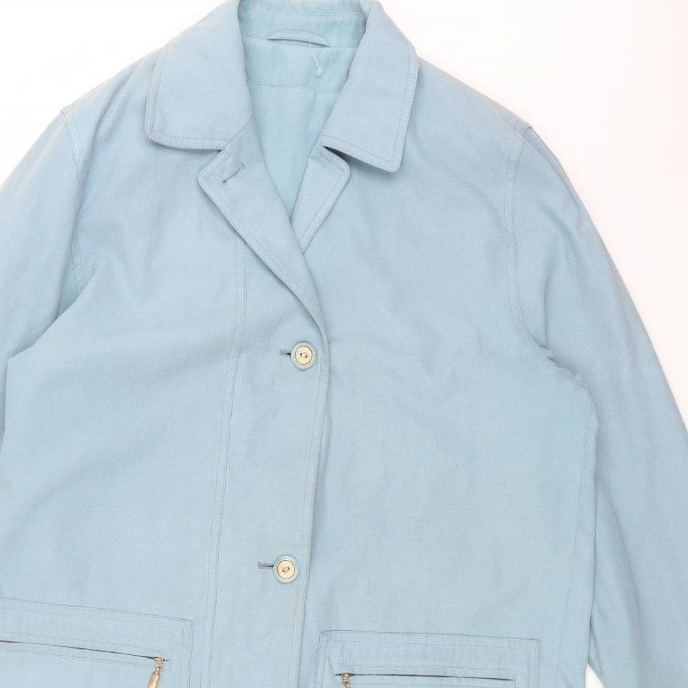 Preworn Womens Blue Jacket Size 8 Button