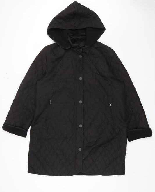 Hilary Radley Mens Black Jacket Coat Size M Zip