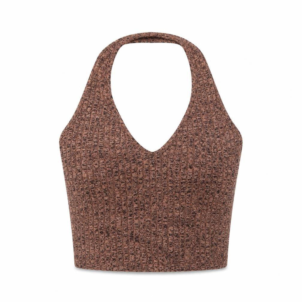 Primark Womens Beige Polyester Cropped Tank Size 6 Halter