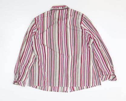 Sommermann Womens Multicoloured Striped Polyester Basic Button-Up Size 16 Collared