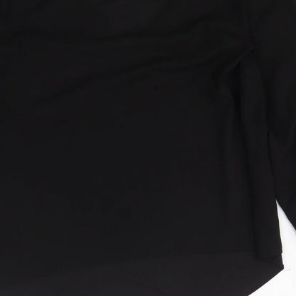 Atmosphere Womens Black Polyester Basic Blouse Size 8 V-Neck