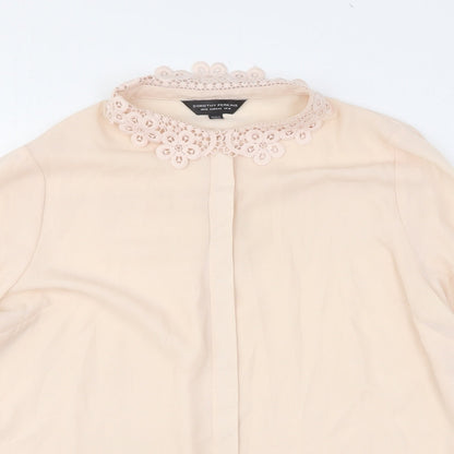 Dorothy Perkins Womens Pink Floral Polyester Basic Button-Up Size 16 Collared