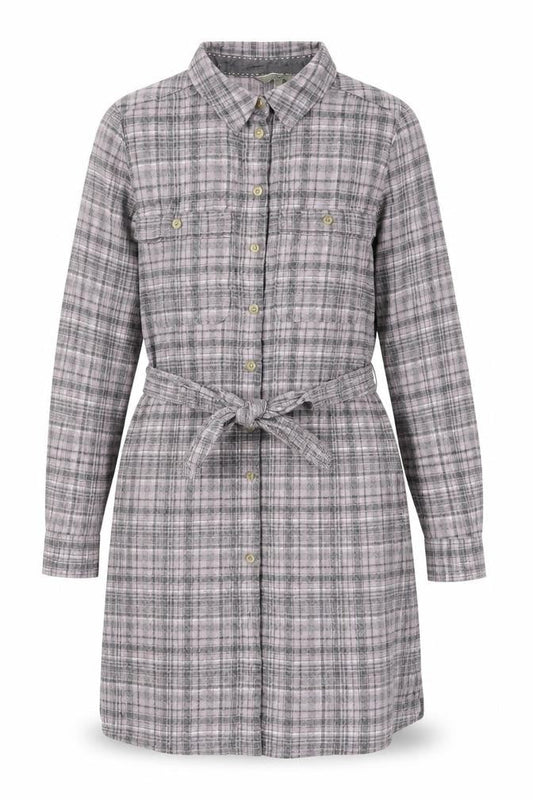 Next Womens Grey Plaid Cotton Shirt Dress Size 10 Collared Button
