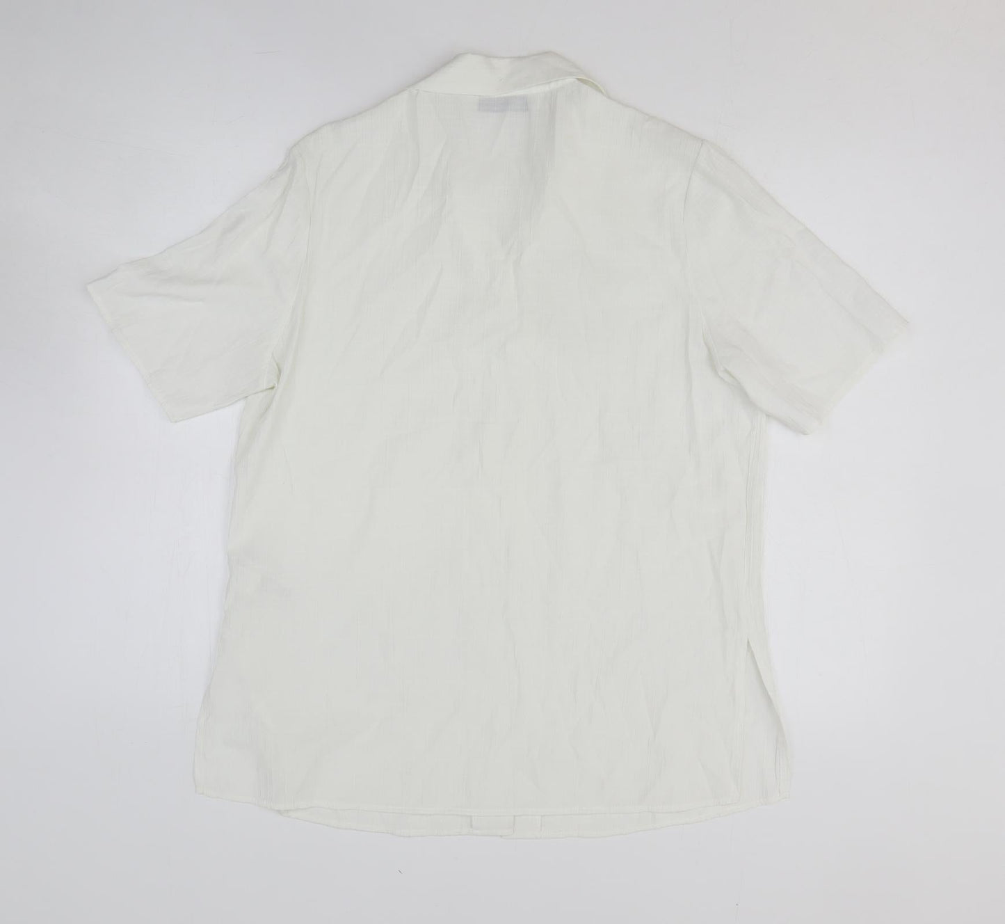 BHS Womens White Polyester Basic Button-Up Size 12 Collared