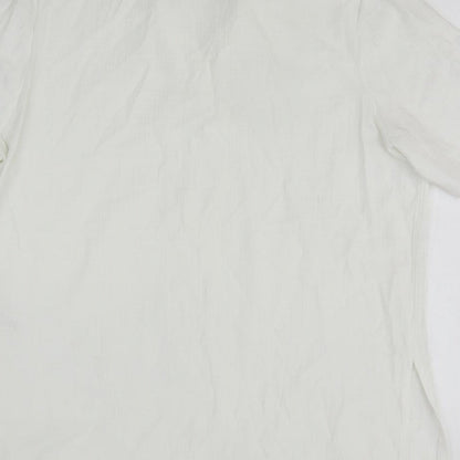 BHS Womens White Polyester Basic Button-Up Size 12 Collared