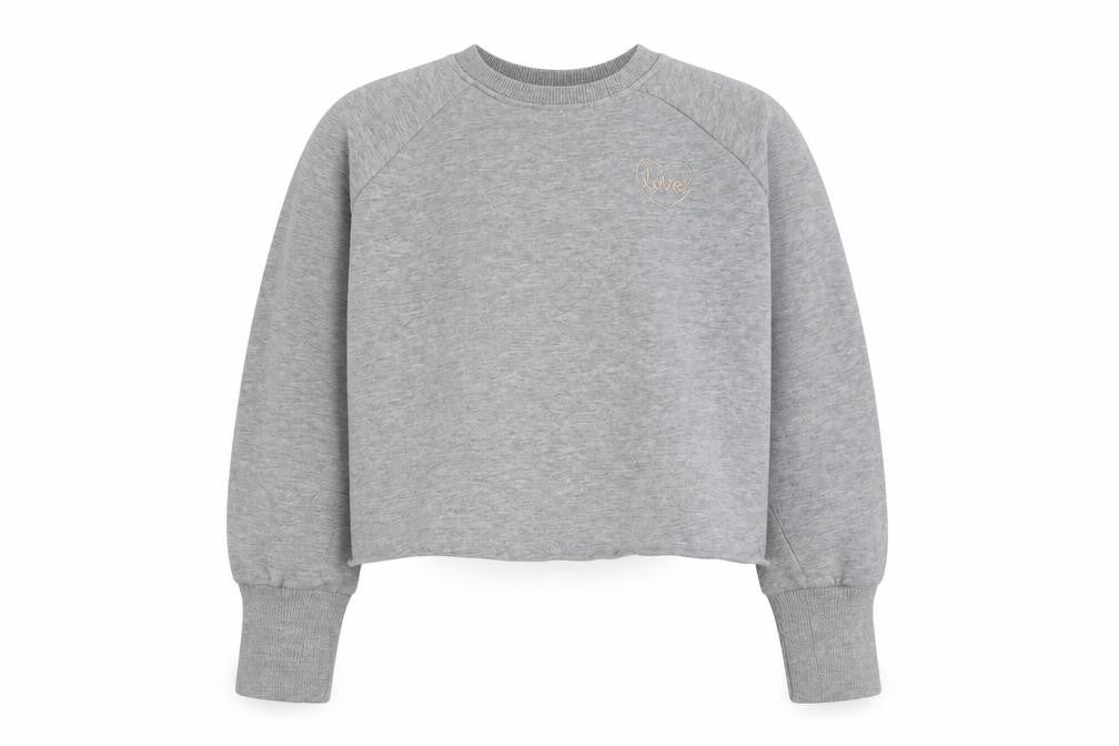 NEXT Girls Grey Cotton Pullover Sweatshirt Size 10 Years Pullover - love