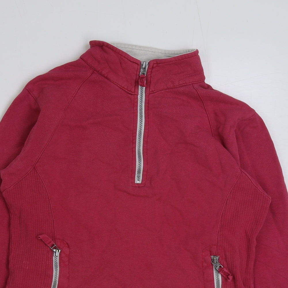 Musio Womens Pink Cotton Pullover Sweatshirt Size 10 Zip
