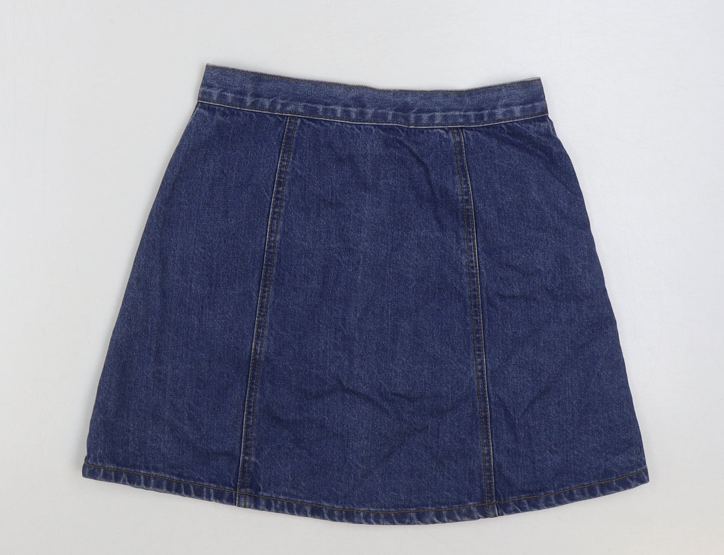 Cooperative Womens Blue Cotton Mini Skirt Size XS Button