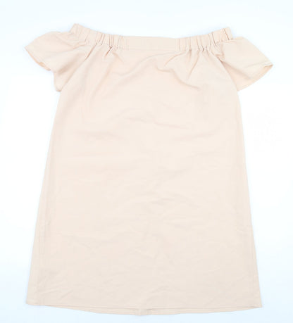 La Redoute Womens Pink Polyester Sheath Size 14 Off the Shoulder Pullover