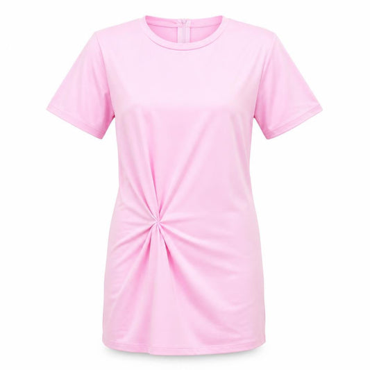Zara Womens Pink Polyester T-Shirt Dress Size XS Round Neck Pullover