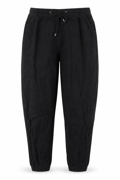 New Look Womens Black Polyester Bloomer Trousers Size 12 L25 in Regular Drawstring