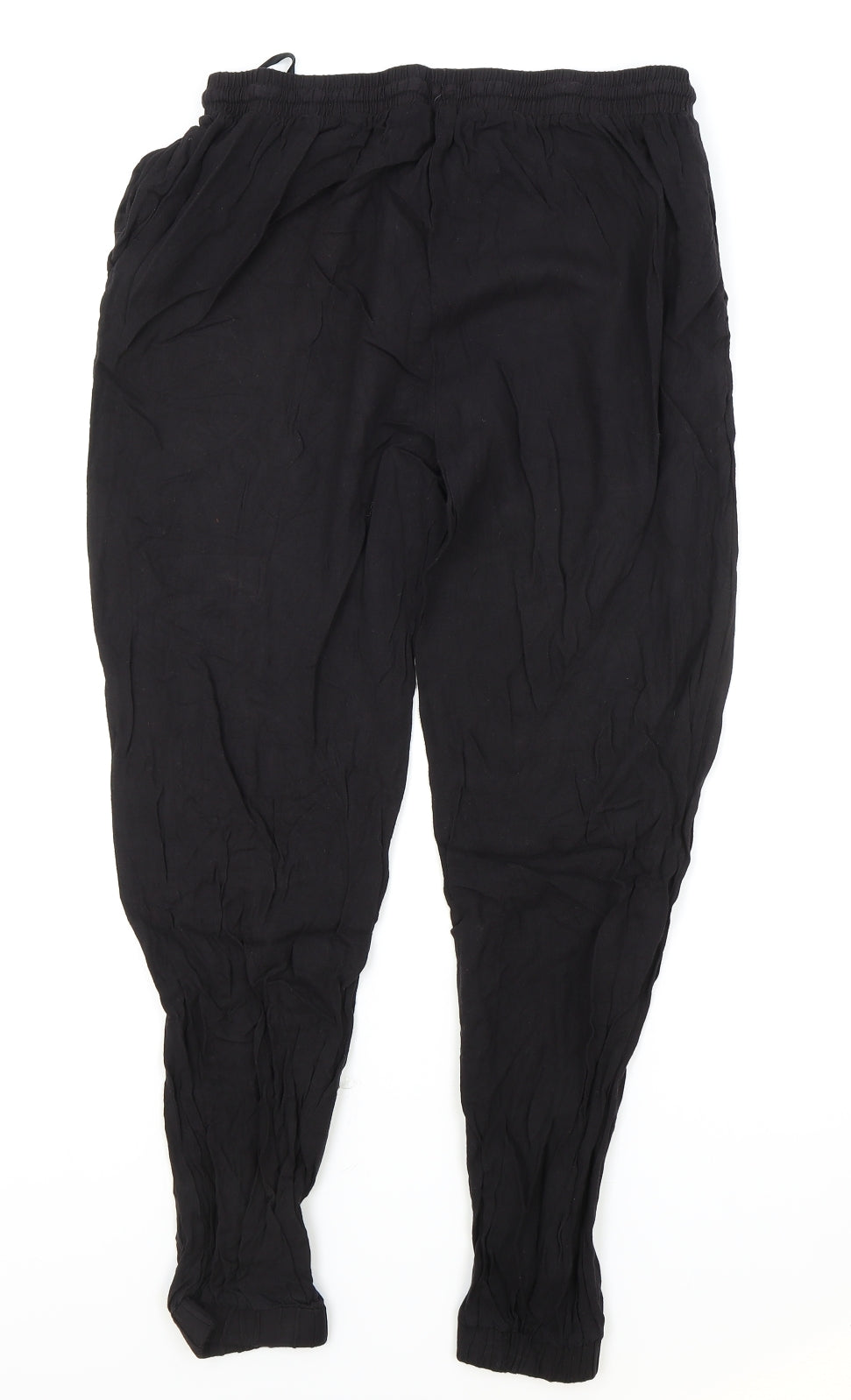 New Look Womens Black Polyester Bloomer Trousers Size 12 L25 in Regular Drawstring