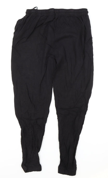 New Look Womens Black Polyester Bloomer Trousers Size 12 L25 in Regular Drawstring
