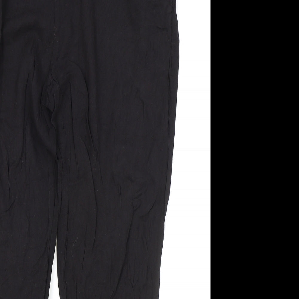 New Look Womens Black Polyester Bloomer Trousers Size 12 L25 in Regular Drawstring