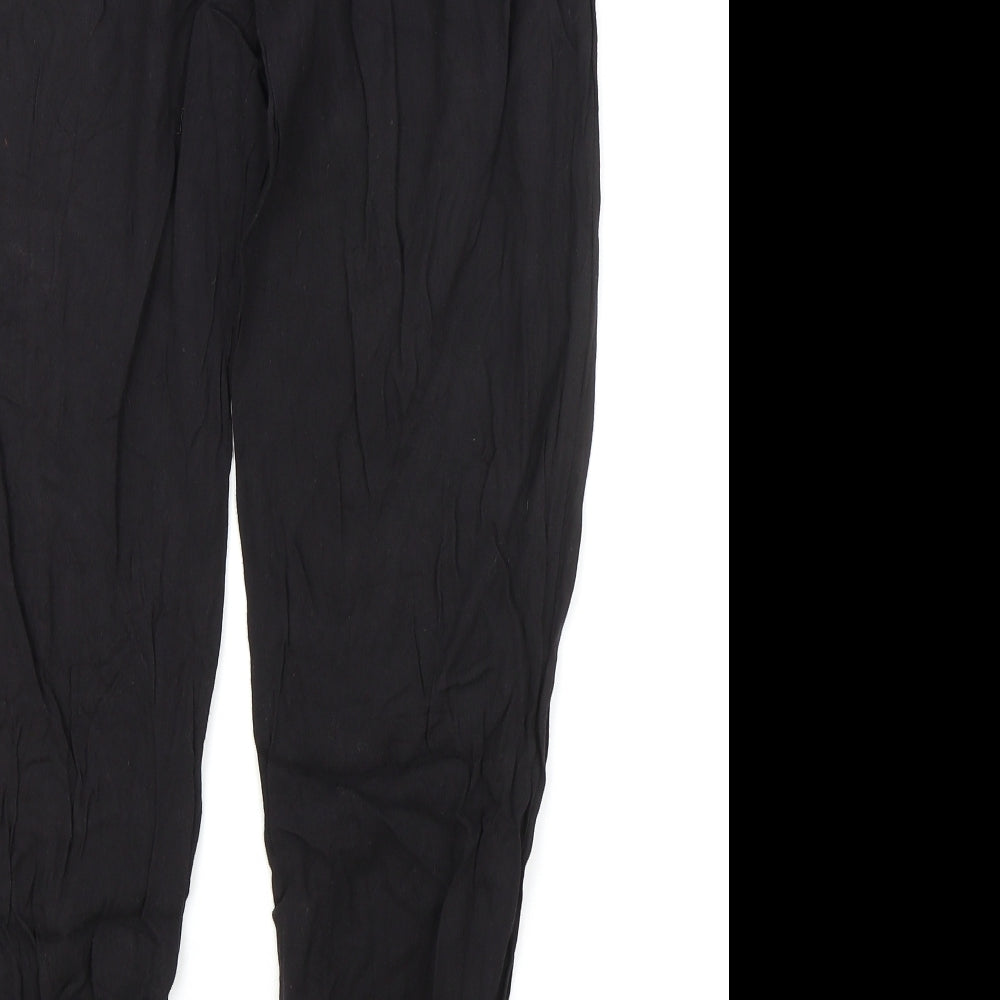 New Look Womens Black Polyester Bloomer Trousers Size 12 L25 in Regular Drawstring