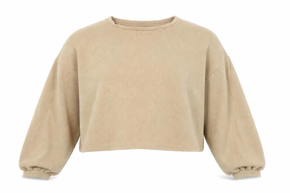 New Look Womens Beige Round Neck Cotton Pullover Jumper Size M