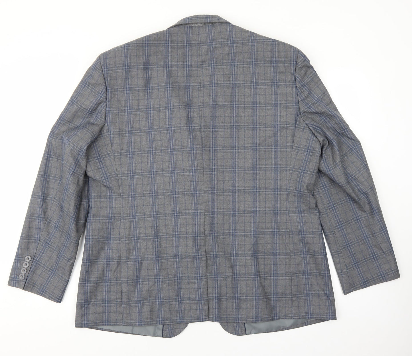 British Tailor Mens Grey Plaid Polyester Jacket Suit Jacket Size S