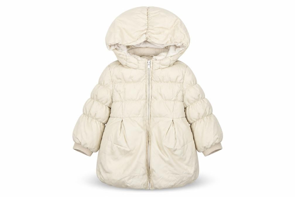 Gap Girls Ivory Puffer Jacket Coat Size 2 Years Zip