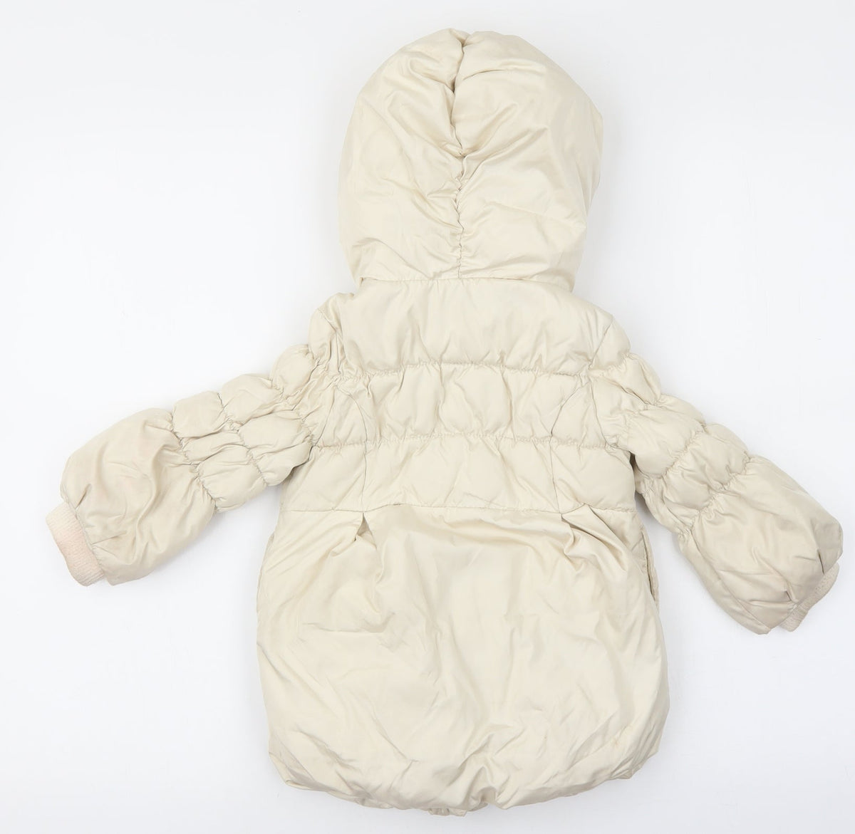 Gap Girls Ivory Puffer Jacket Coat Size 2 Years Zip