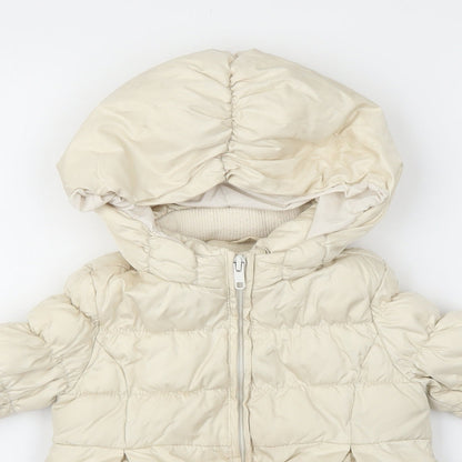 Gap Girls Ivory Puffer Jacket Coat Size 2 Years Zip