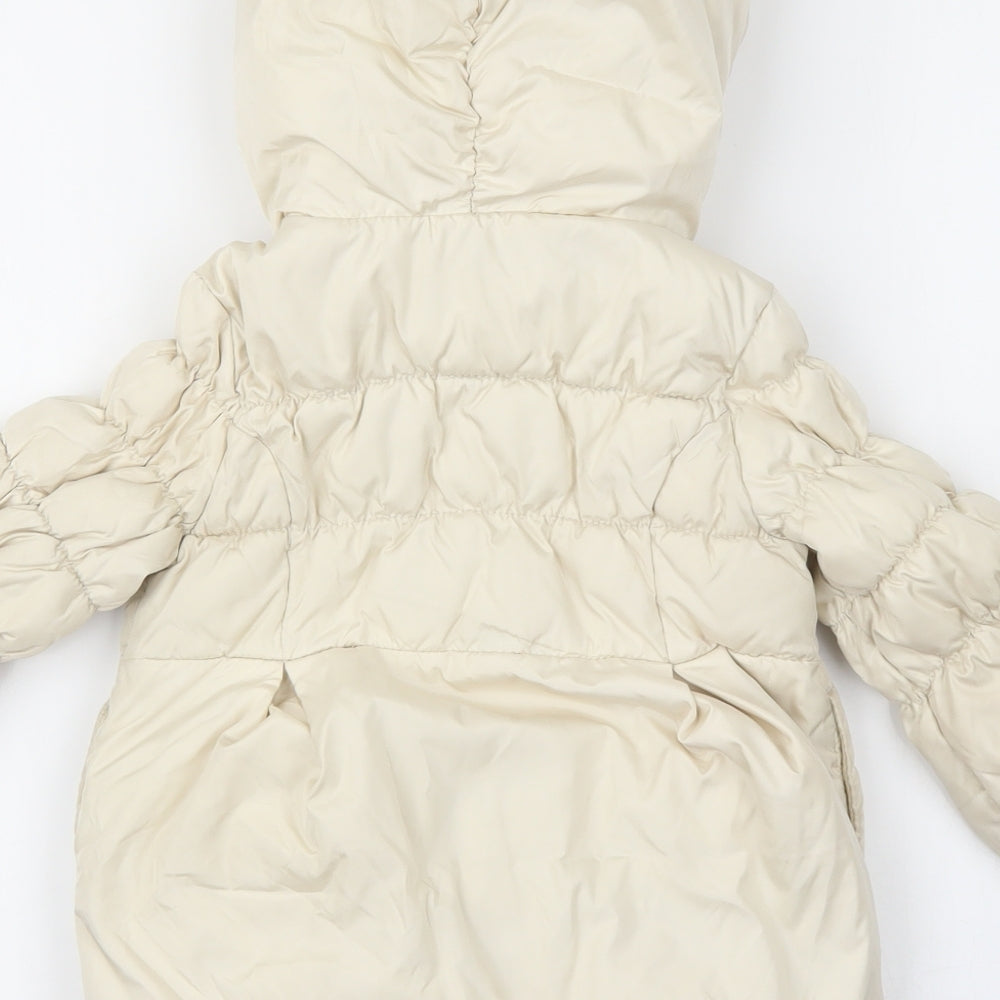 Gap Girls Ivory Puffer Jacket Coat Size 2 Years Zip